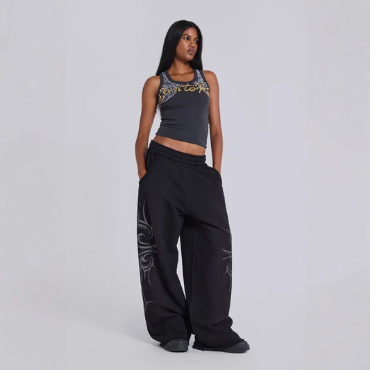 Print Sweatpants Streetwear Spicy Girl Hip Hop Casual Wide Leg Pants Loose Long Pants Trendy