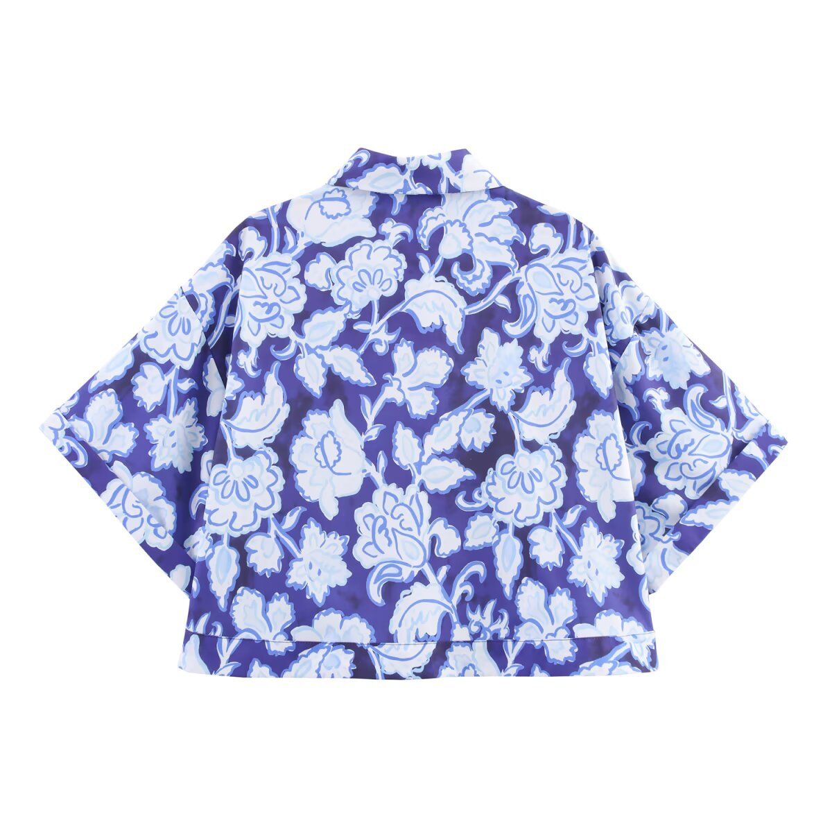 Women's Clothing Flower Print Short Shirt + Long Pants Set