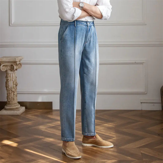 Vintage Denim Straight Leg Lounge Pants - Breathable Fit