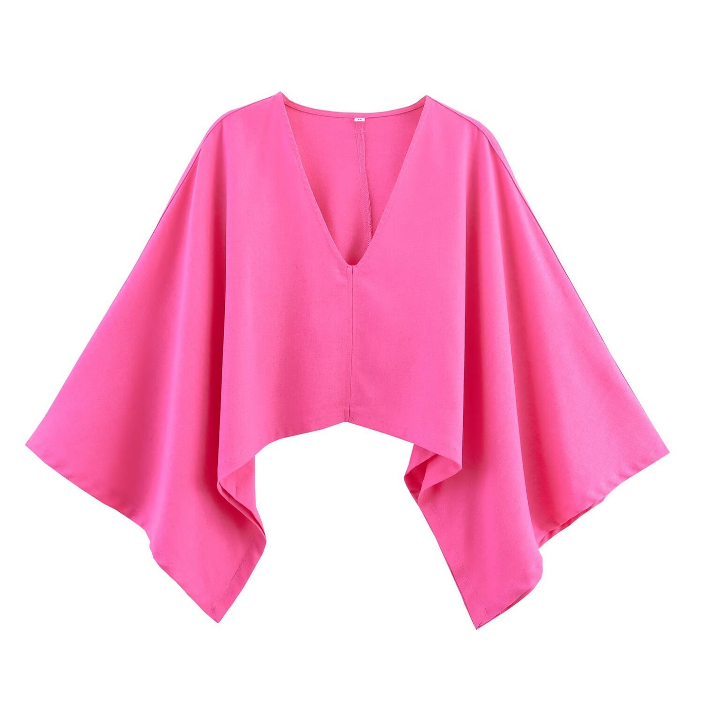Asymmetric Blended Cape Top + Wide Leg Pants
