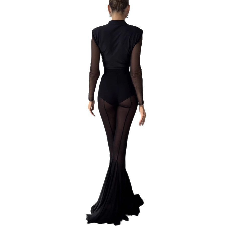 Elastic Fitted Flare Pants INS Loose Fashion Holiday Trousers