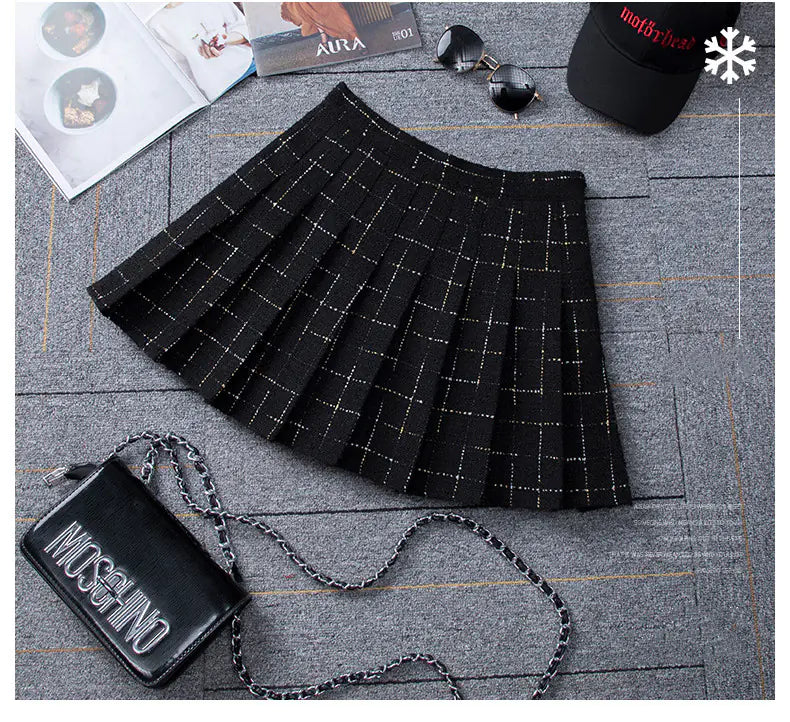 High Waist Slim Plaid Skirt for Women