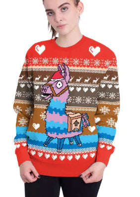 3D Digital Printed Women's Christmas Pullover Sweatshirt