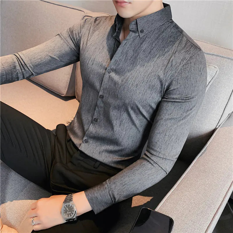 Dark Stripes Slim-fit Business Shirt