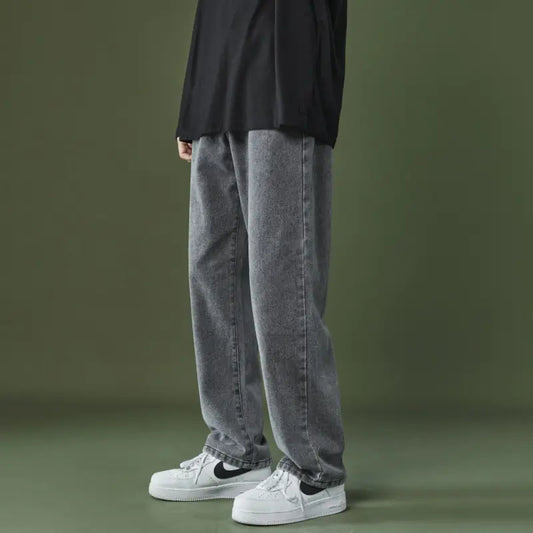 Men's Loose Straight Cropped Jeans