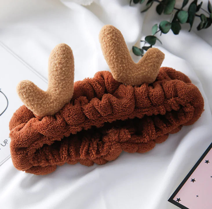 Deer Antler Face Wash Headband and Hair Accessory