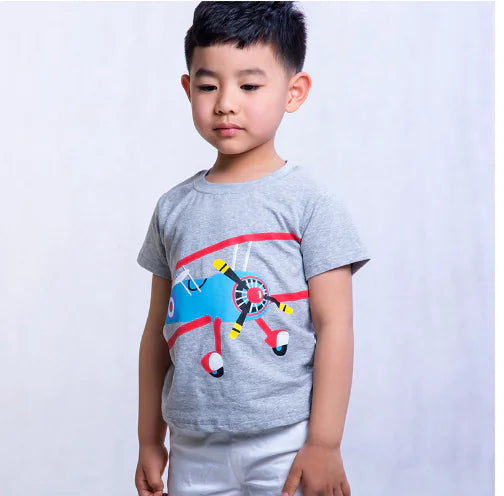 Trendy Cartoon Printed Short-Sleeved T-Shirt for Kids