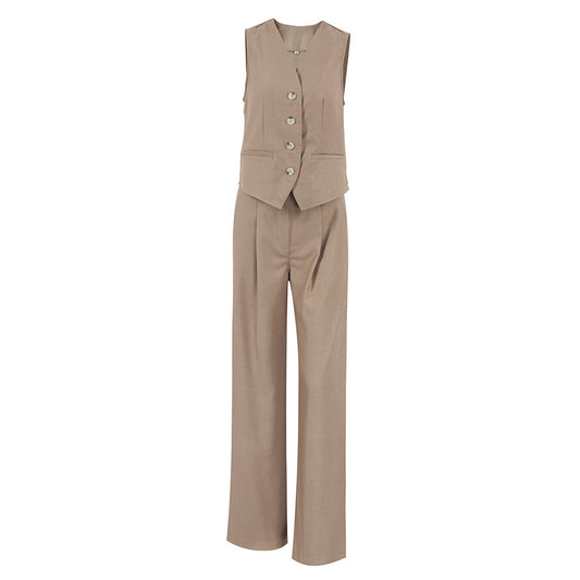Summer Vest Suit Trousers Set  Style Commuting Women's Simple High-Grade Sense