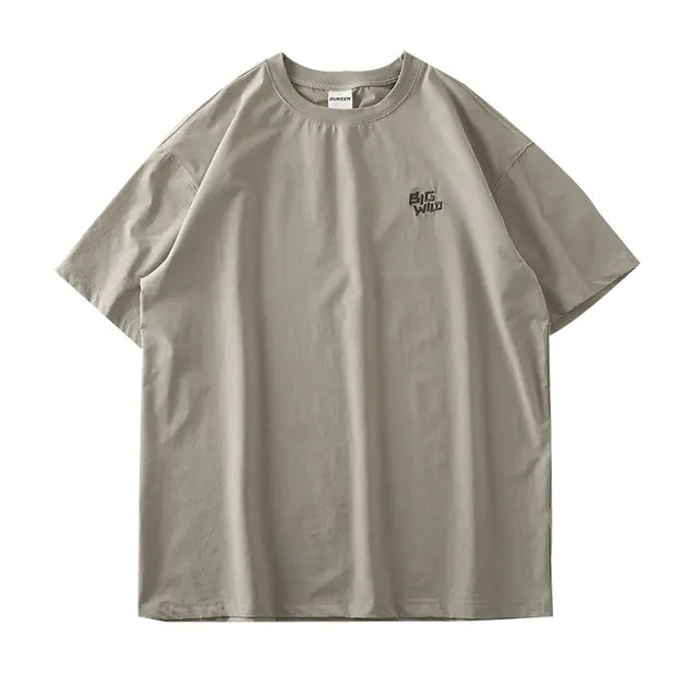 Men's Quick Dry Ice Silk T-Shirt with Alphabet Embroidery