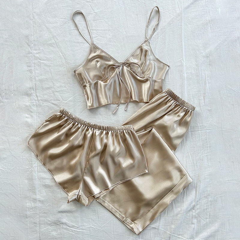 Flat top nightgown home suit set