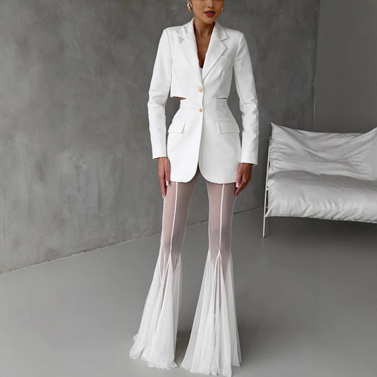 Elastic Fitted Flare Pants INS Loose Fashion Holiday Trousers