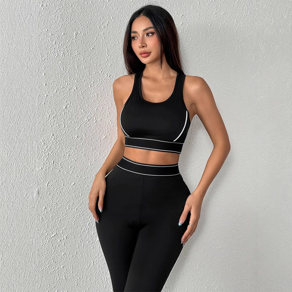 Cross-Back Sports Long Pants 2-Piece Set