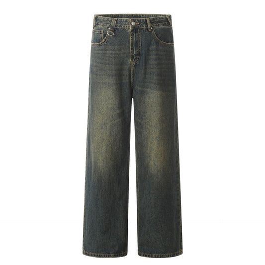 Unisex Street Washed Slim Wide Leg Loose Casual Long Pants