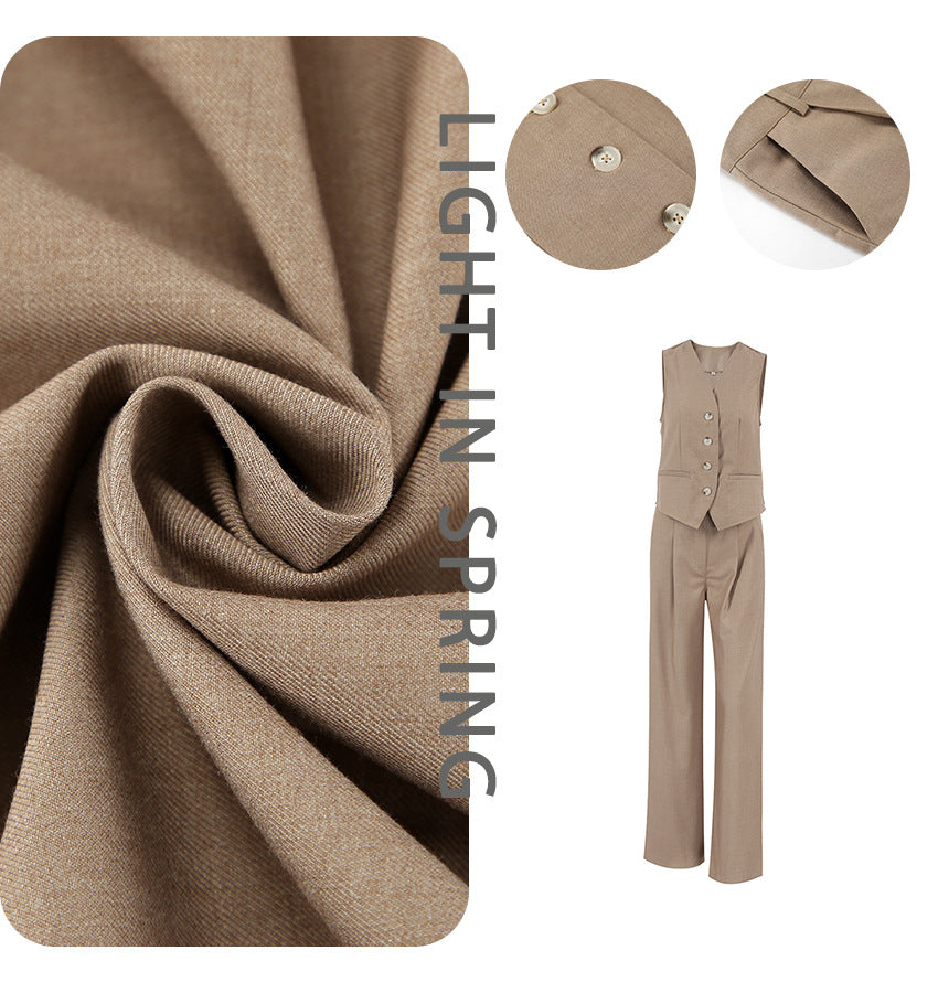 Summer Vest Suit Trousers Set  Style Commuting Women's Simple High-Grade Sense