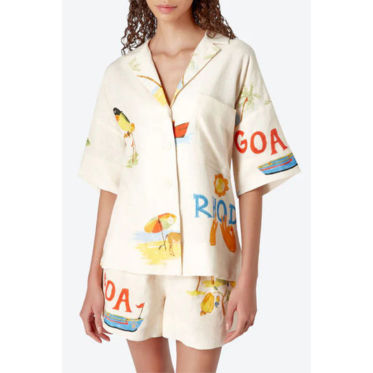 Summer Vacation Batwing Sleeve Set Women's INS Casual Loose Pocket Two-Piece Suit
