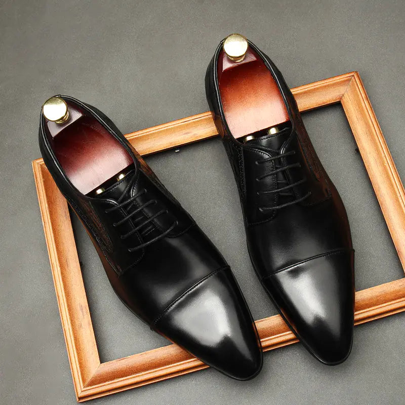 European Men's 2-Joint Formal Leather Shoes