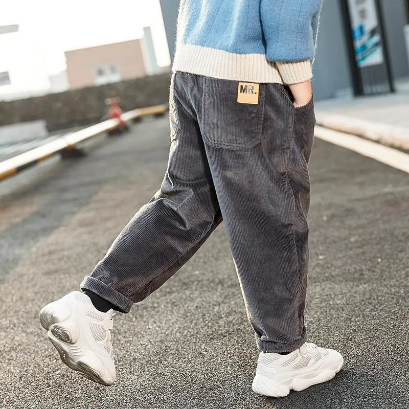 Fashionable Big Children's Corduroy Trousers for Winter
