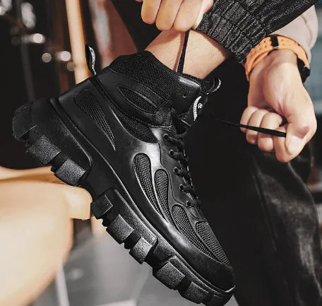 Thick-Soled Dad Sneakers - Casual High-Top Shoes