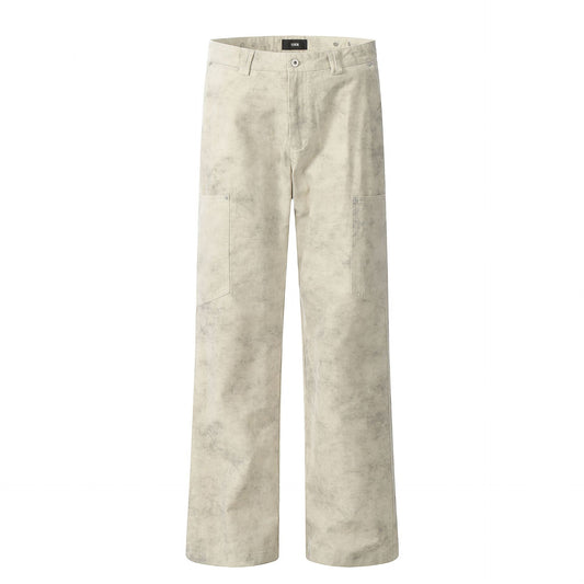 Work Pants for Men and Women Vintage Washed Slim Fit Loose Casual Trousers