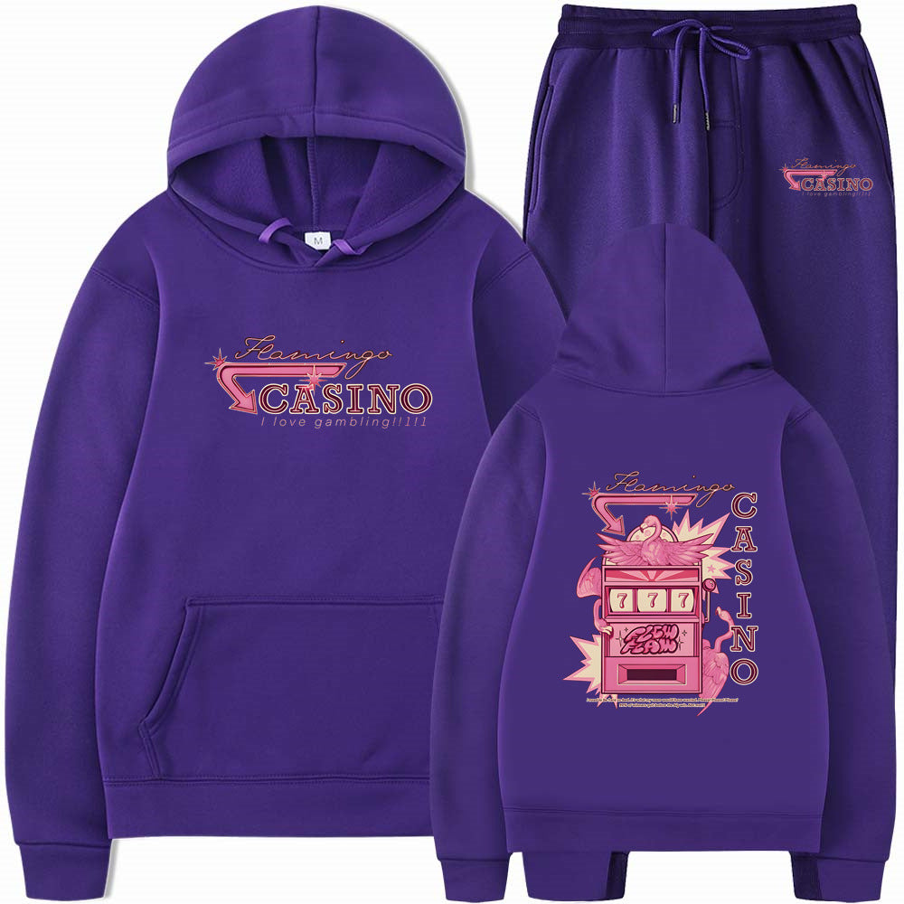 Travis Scotts Trendy CASINO Unisex Loose Hoodie Set