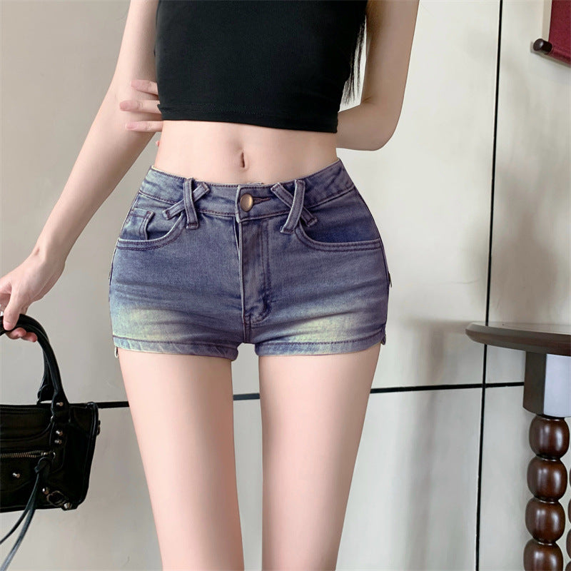 High Street Denim Shorts Women Spring Summer Sexy Spicy Style Skinny Zipper Denim Hot Pants Trendy