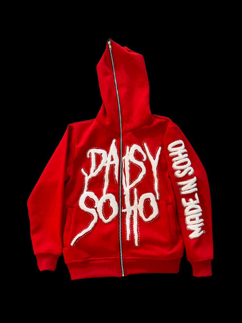 Casual Street Letter Print Full Zip Hoodie Jacket