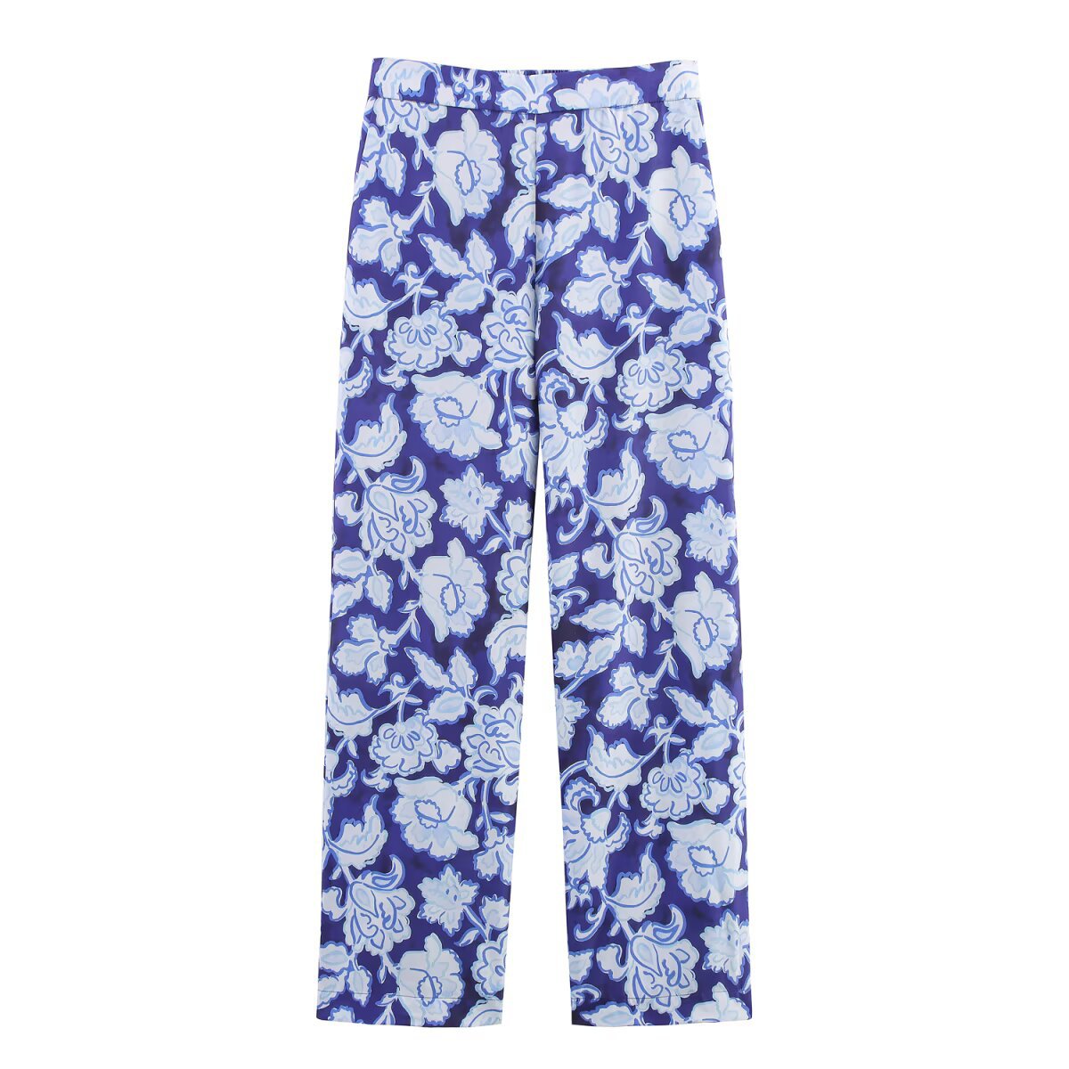 Women's Clothing Flower Print Short Shirt + Long Pants Set