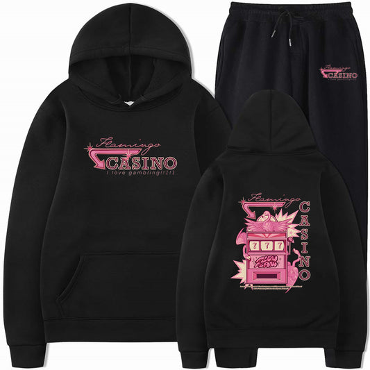 Travis Scotts Trendy CASINO Unisex Loose Hoodie Set
