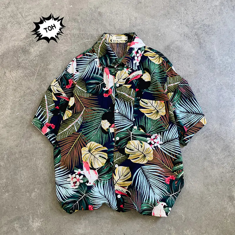 Couple's Floral Short Sleeve Hawaiian Shirts