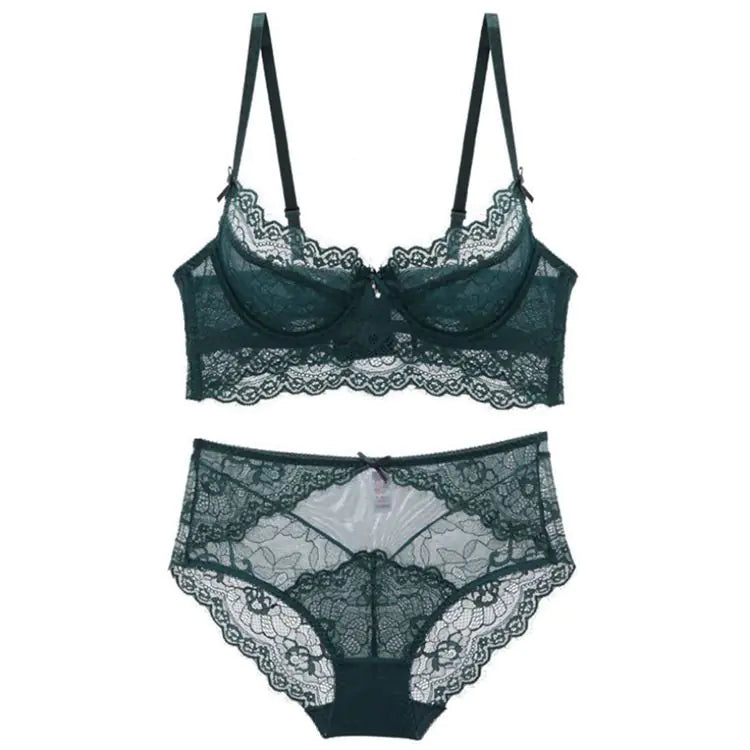 Lace Women's Underwear Set - Plus Size with Support