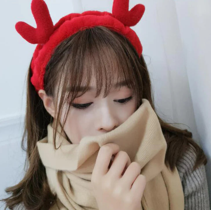 Deer Antler Face Wash Headband and Hair Accessory