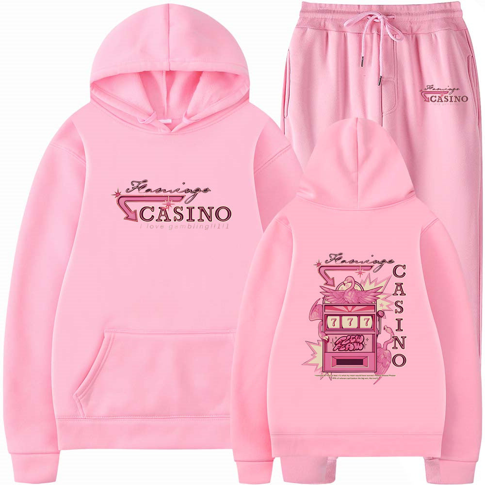 Travis Scotts Trendy CASINO Unisex Loose Hoodie Set