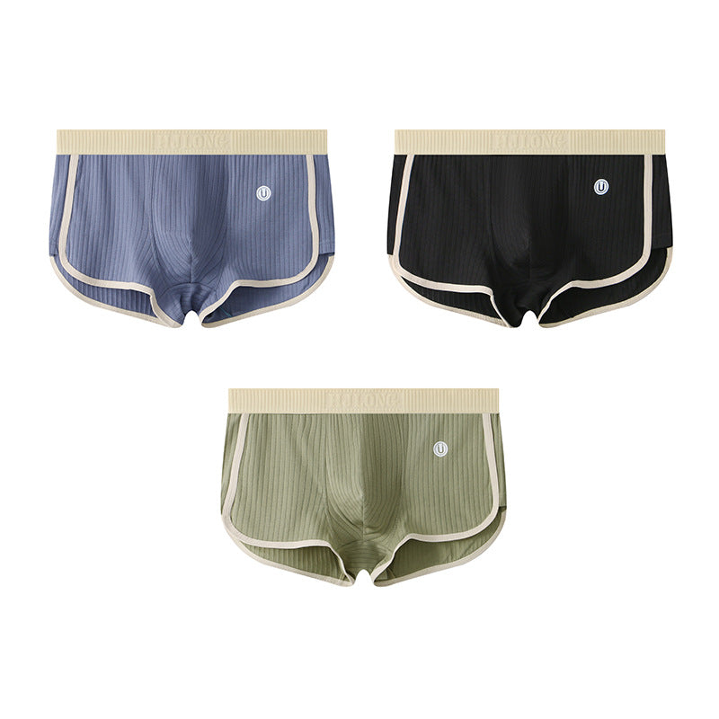 Four cornered pants mid waist flat leg pants