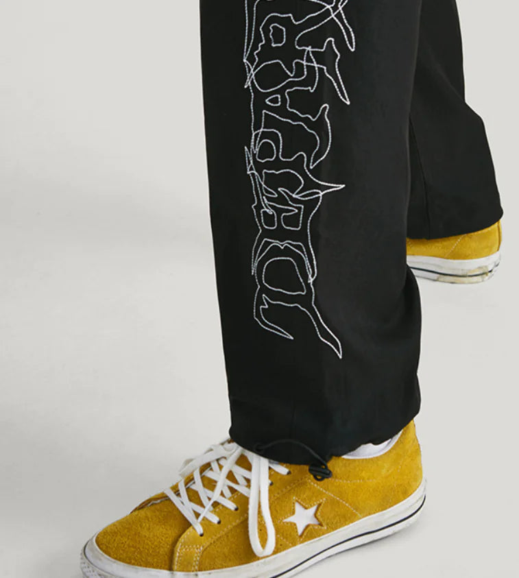 Men's Loose Fit Drawstring Windbreaker Pants