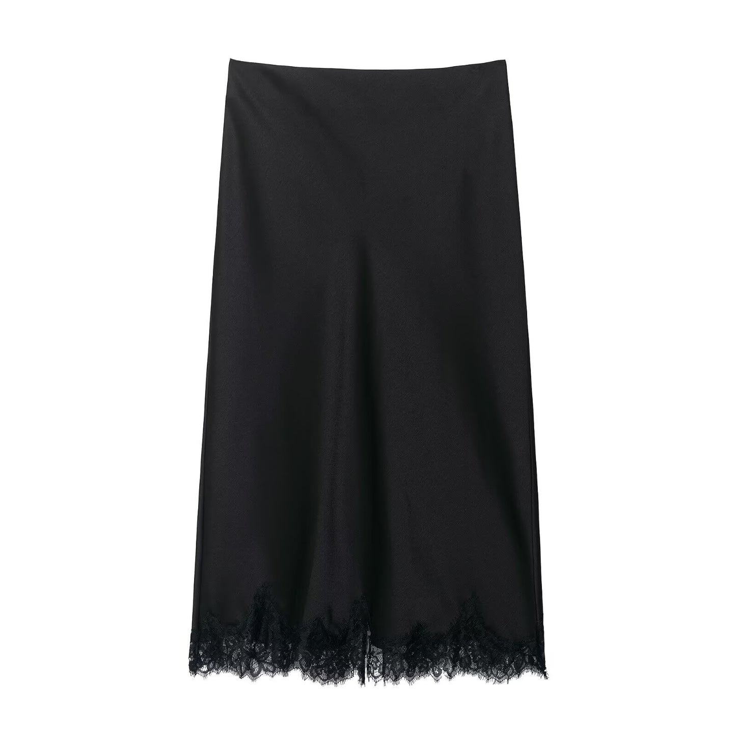 Women's Clothing INS Halter Lace Top + Satin Texture Skirt