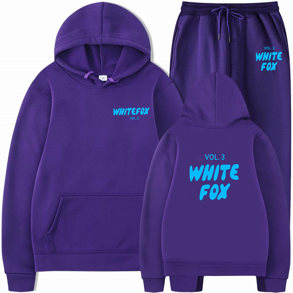 Winter New Hoodie Set Fashion Sports LOGO Long Sleeve Crew Neck Hooded Sweatshirt Two-piece Set