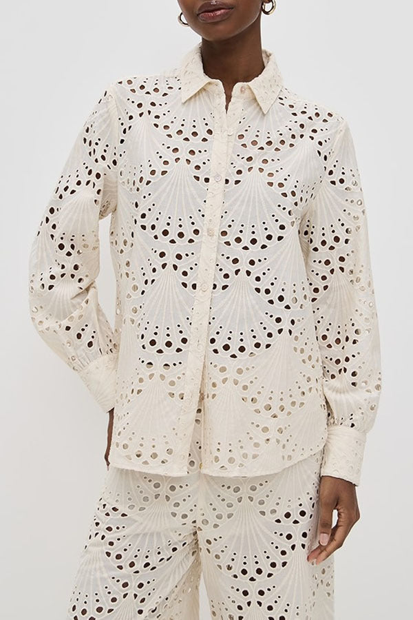 Autumn and Winter New Long Sleeve Single Breasted Shirt Set INS Loose Holiday Trousers Two-piece Set