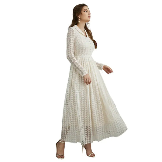Casual Mesh Hollow V-Neck Dress for Women