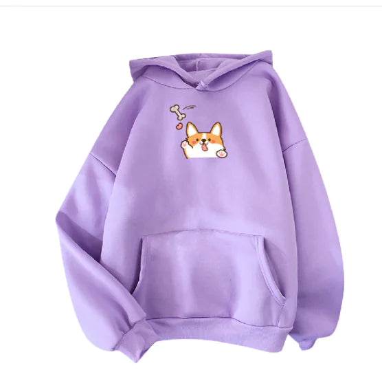 Cartoon Printed Long-Sleeved Hoodie for Fall/Winter