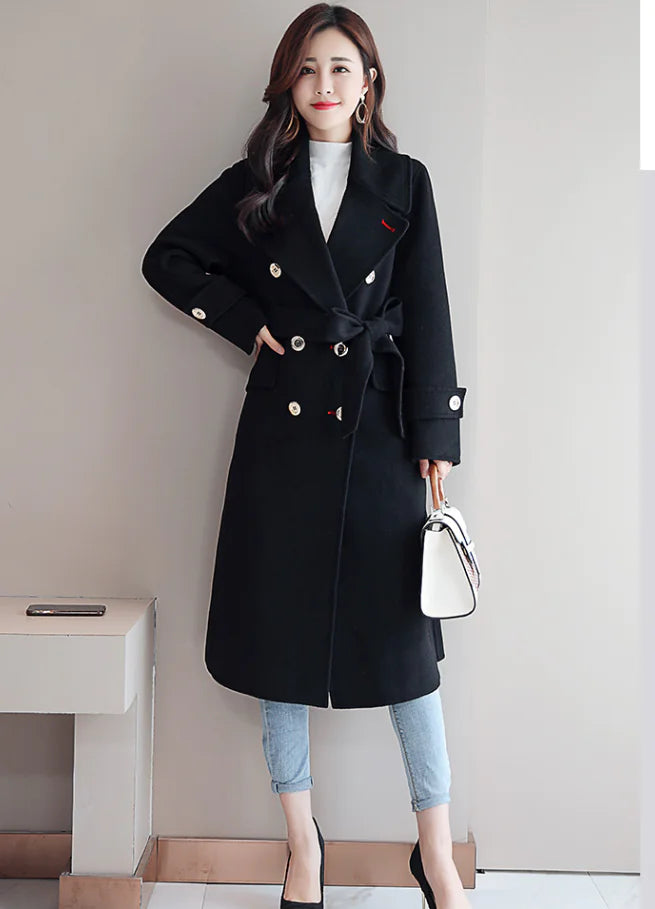 Wool Coat - Slim Fit Versatile Solid Color Design