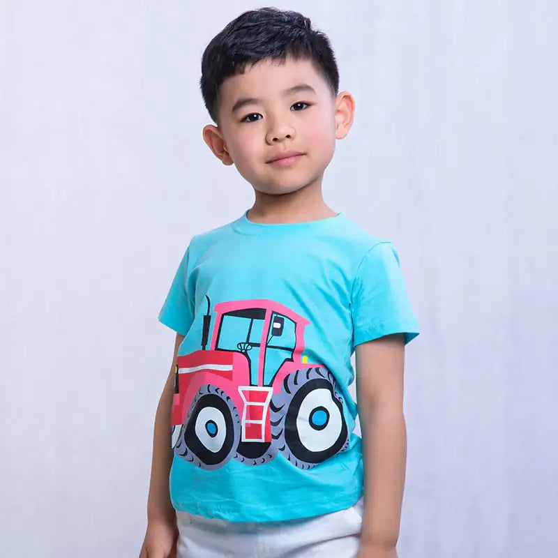 Trendy Cartoon Printed Short-Sleeved T-Shirt for Kids