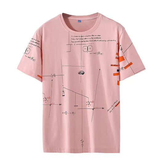 Plus Size Men's Graphic Cotton T-Shirt (Short Sleeve)