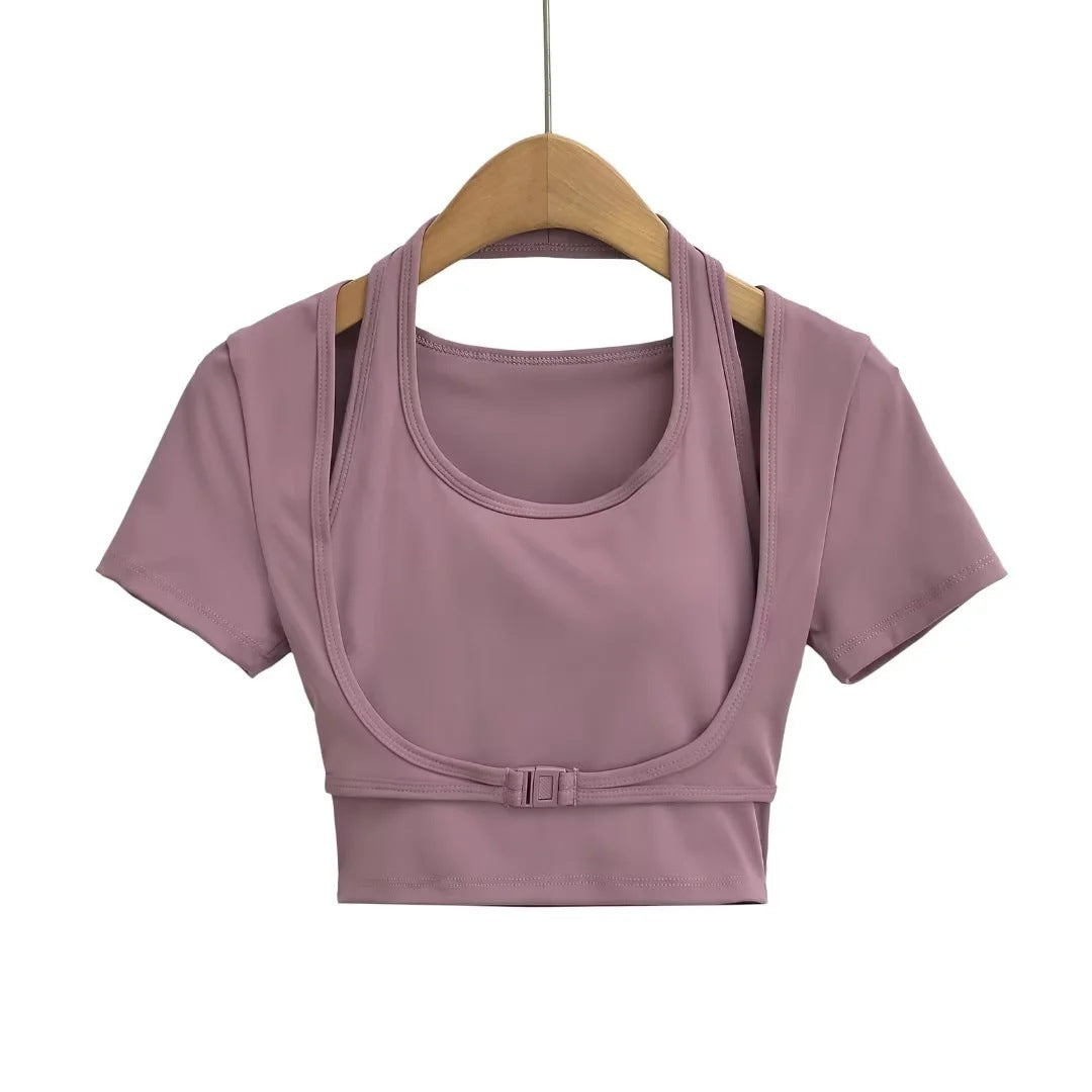 One piece short sleeved top
