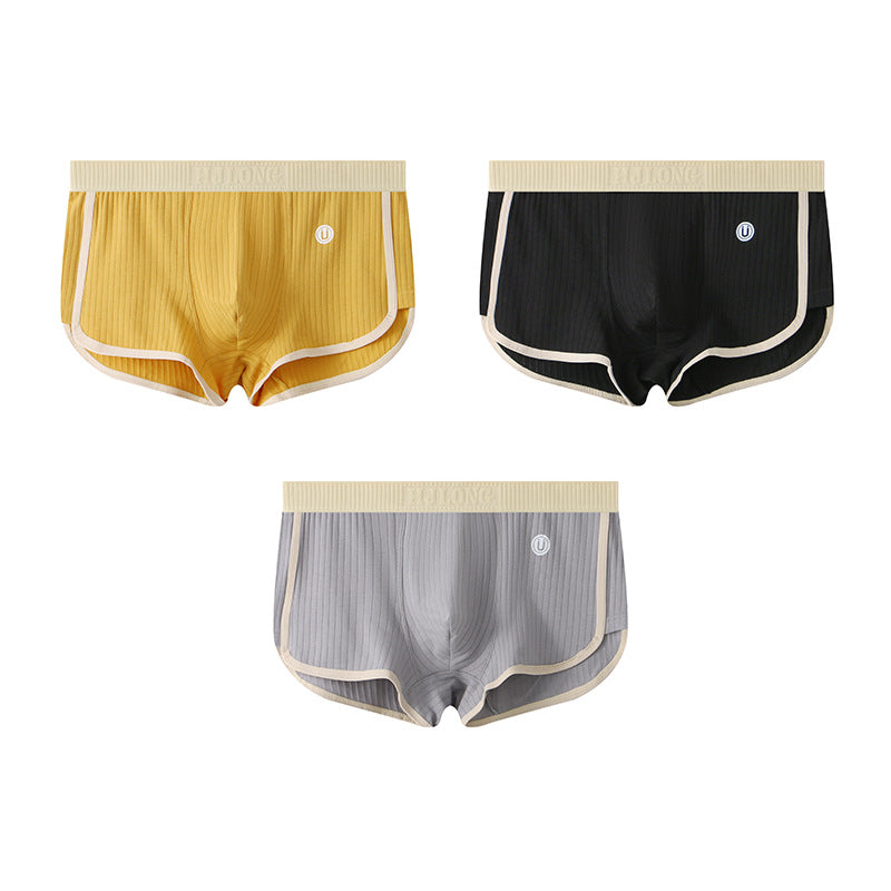 Four cornered pants mid waist flat leg pants