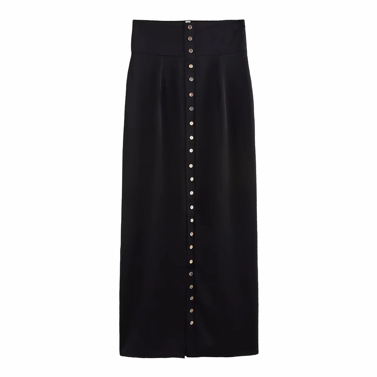 Women's Clothing Set - Off-the-Shoulder Sleeveless Top + Buttoned Skirt