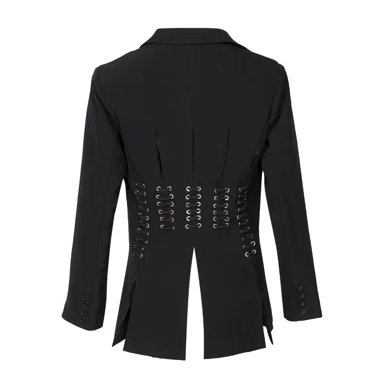 Casual Black Blazer for Women with Long Sleeves