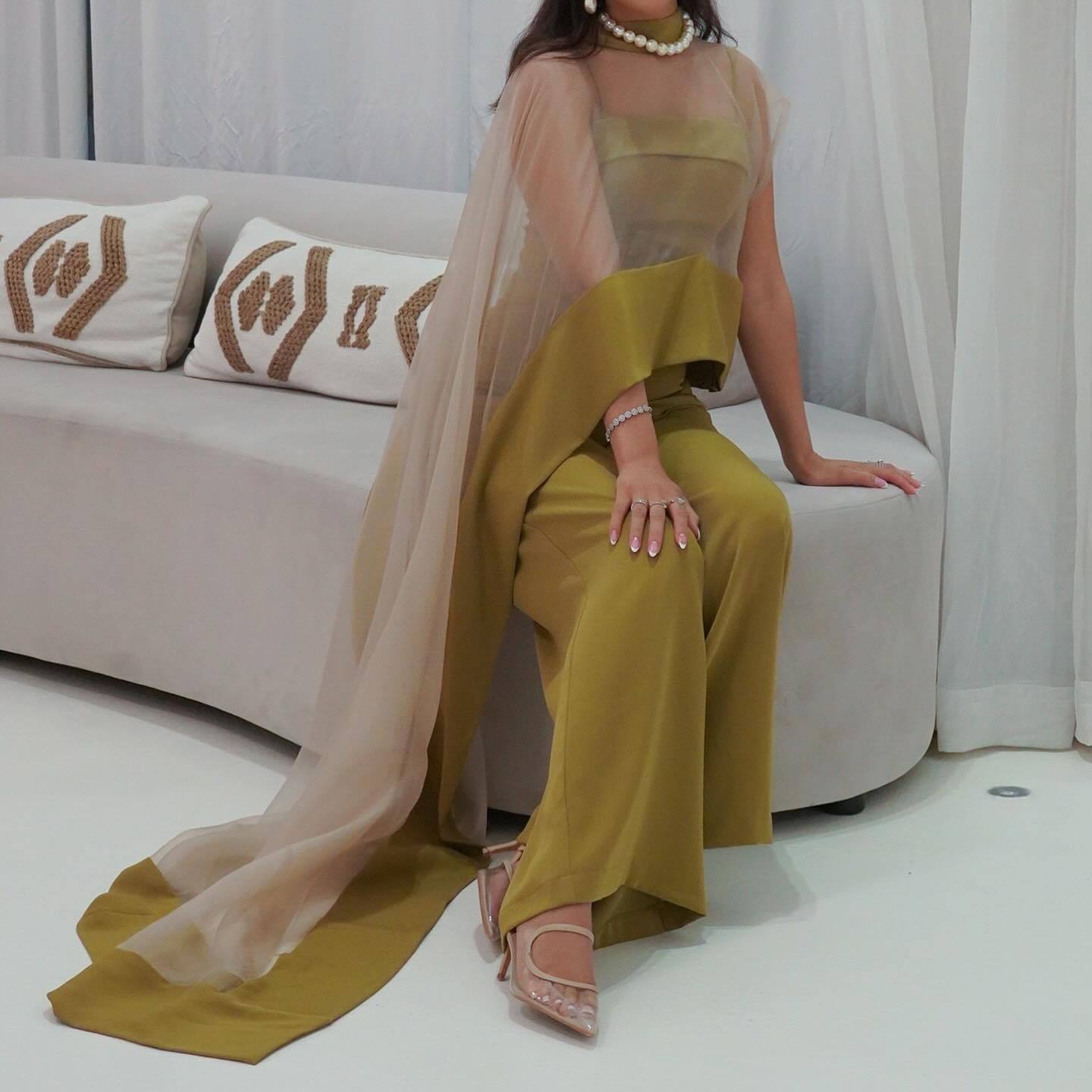 Sexy Mesh Cape Dress and Jumpsuit Two-Piece Set