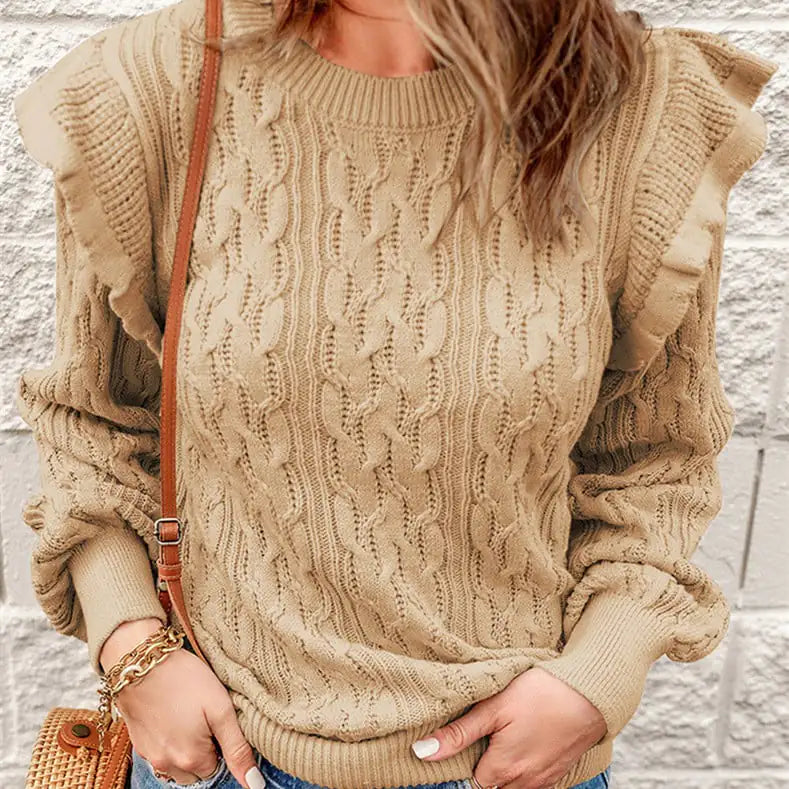 "New Style Thickened Solid Color Loose Women's Sweater"