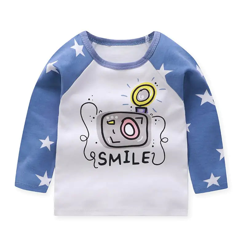 Children's Cotton Round Neck Raglan Sleeve Shirt