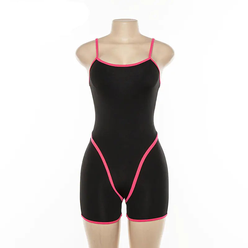 Women's Yoga Bodysuit with Open Back and Straps